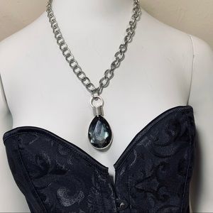 Steampunk Black Diamond Gem Chain New